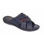 Papuci barbati din piele naturala de culoare bleumarin - GKR74BL